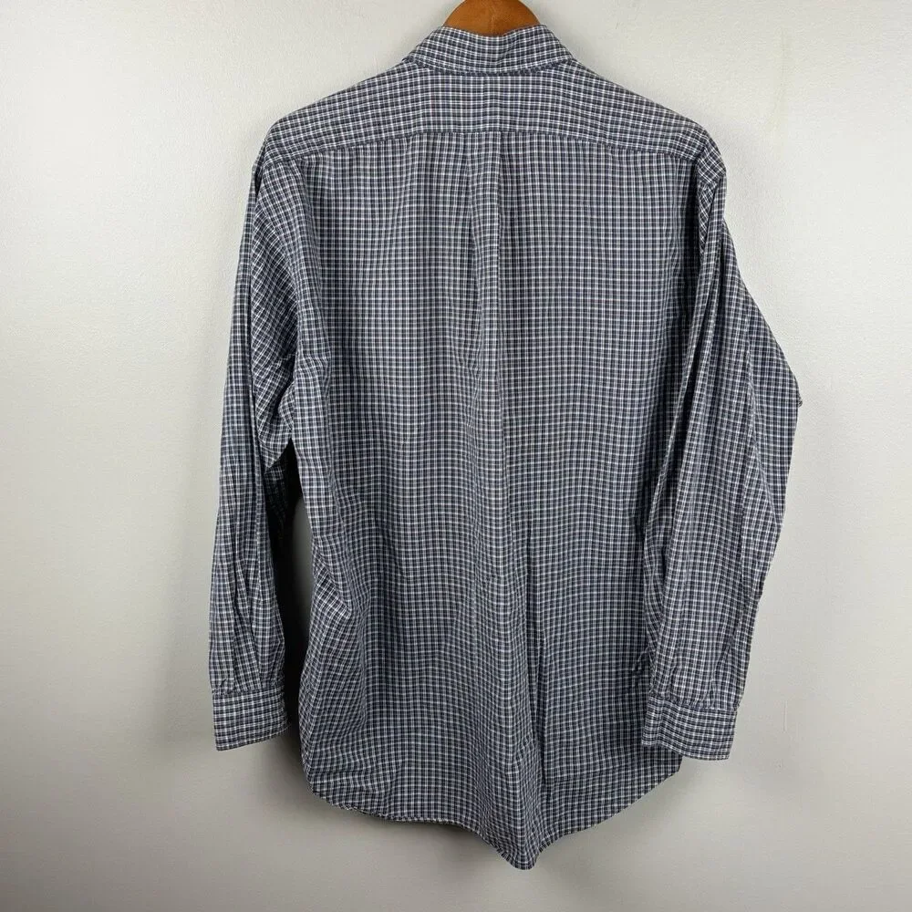Ralph Lauren Dress shirt Men Plaid Pony Blaire Button Casual Large
